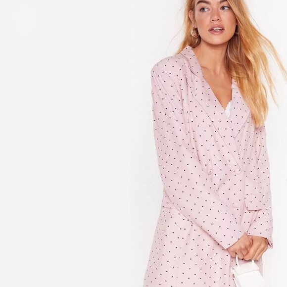 Nasty Gal Heart Blazer Dress, Pink, Size Small - Picture 2 of 4